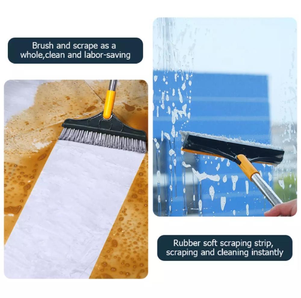 2 In 1 Multi-Functional Rotating Floor Scrub Brush With Long Handle