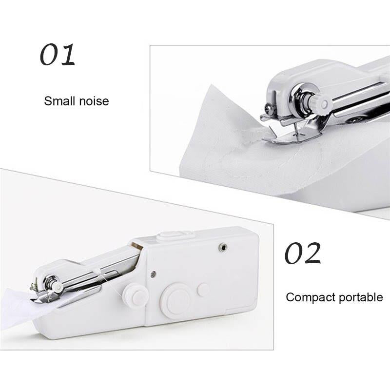 Electric Handheld Sewing Machine Mini Handy Stitch Portable Needlework DIY Clothes Tool