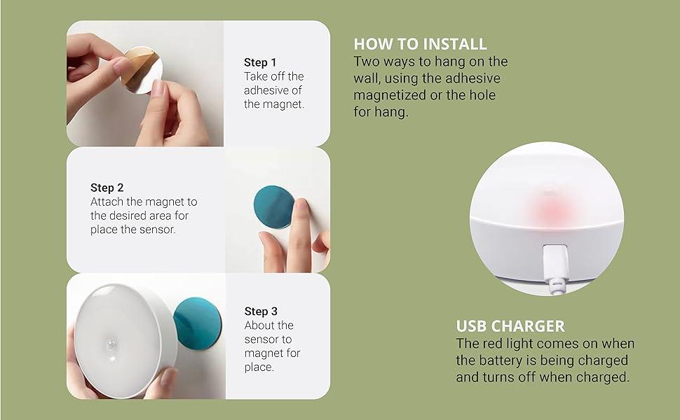 USB Motion Sensor Light Bedroom Night Light Room Decor LED Lamp Rechargeable Home Decoration For Corridors Room Aisles Lighting