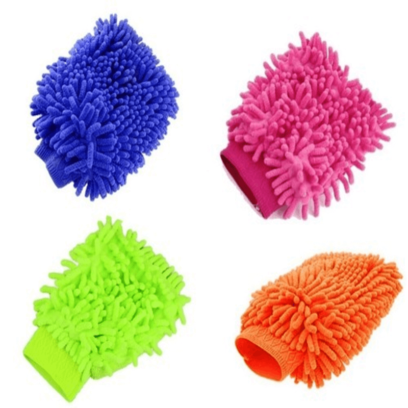 Microfiber Gloves for Car Washing - Pack of 4, Soft & Scratch-Free