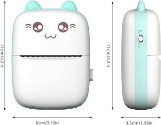 Meow Pocket Printer, Mini Bluetooth Photo Printer, Pocket Printer with Thermal Paper Roll