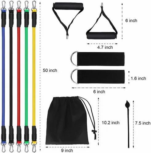 11 PCS Resistance Bands Set Fitness Puller Yoga Training Rope Strength Resistance Belt Sport Home Gym Workout Elastic Pull Rope