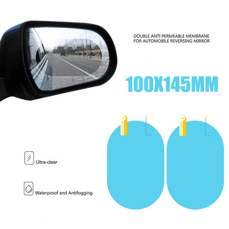 Car Anti-Mist Rearview Mirror Protective Film, PET Nano Coating, Round & Oval Fit