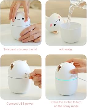 Cute Cat Air Humidifier with 250 ml