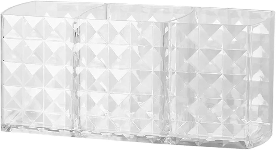 Arcylic 3 Part Cosmetic Brush Holder - Arfa Mart