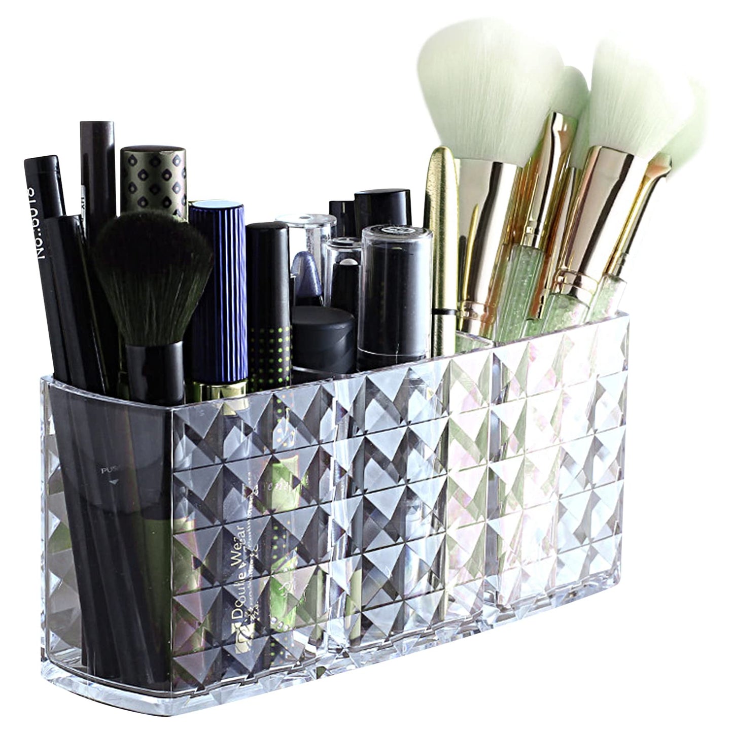Arcylic 3 Part Cosmetic Brush Holder