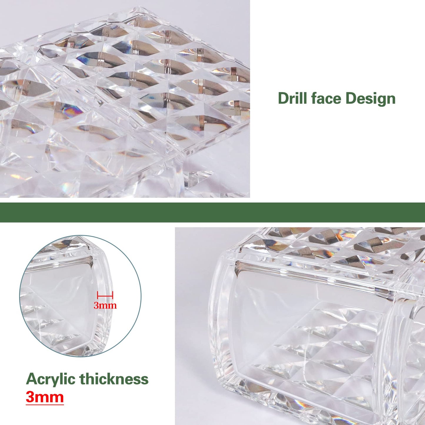 Arcylic 3 Part Cosmetic Brush Holder
