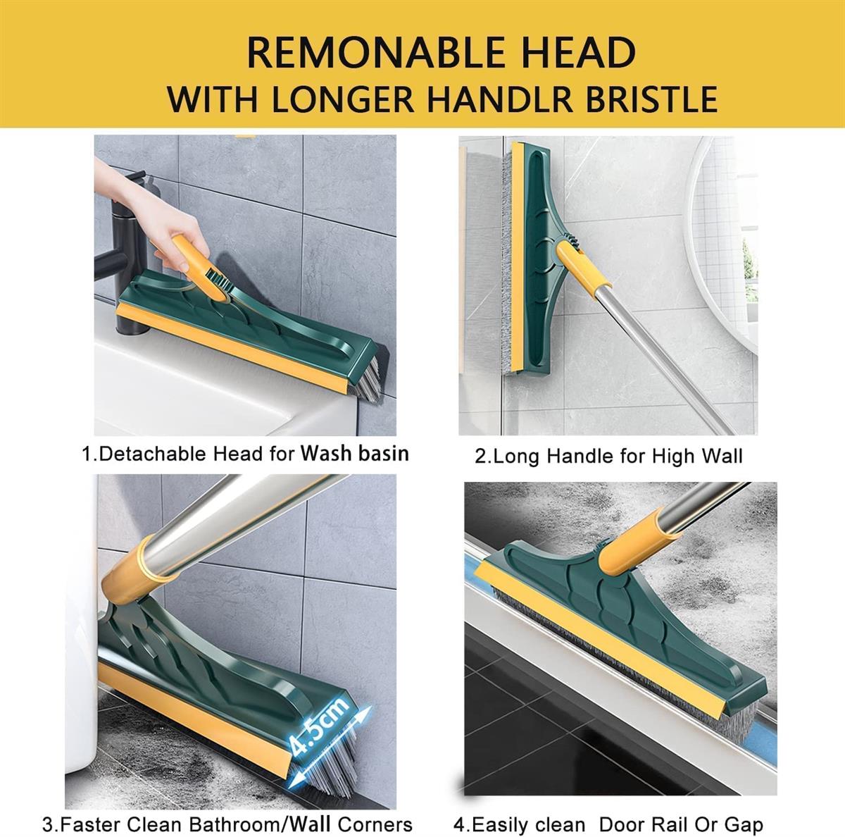 2 In 1 Multi-Functional Rotating Floor Scrub Brush With Long Handle