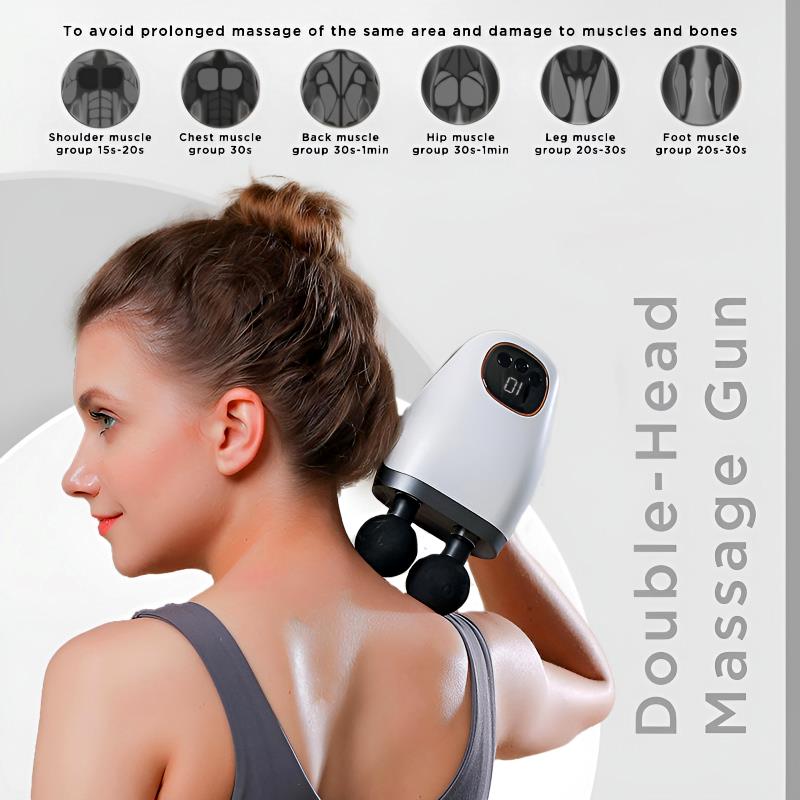 BLD-922 Compact And Quiet Double-Head Portable Massager With 10 Speed Levels