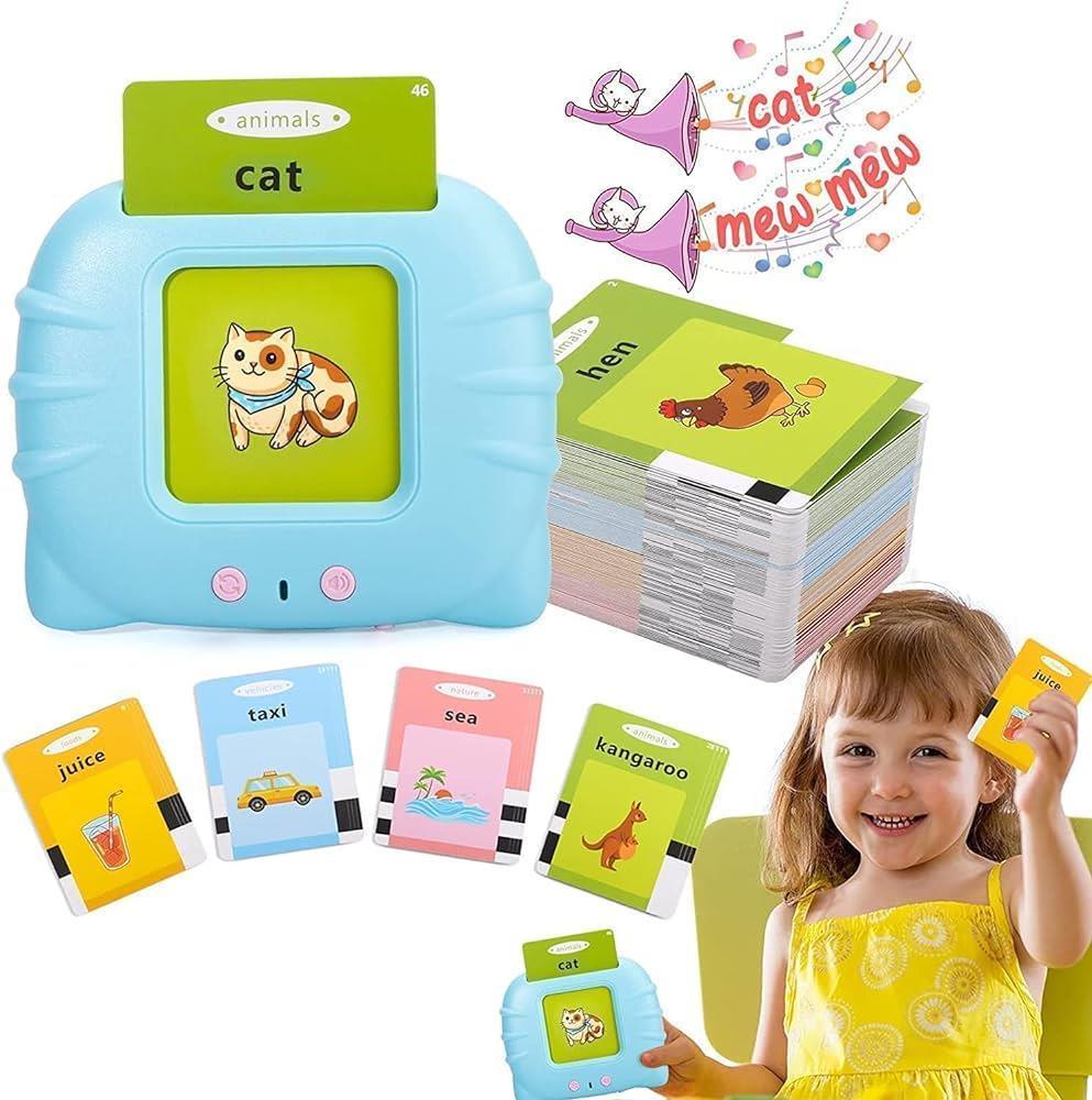 Audible Baby Machine for kids Early English Cognitive Flash cards toys Montessori Toddlers gifts 2-4 Years - Arfa Mart