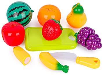 10 Pcs Set Fruit Vegetables Cut Toys Development And Education Random Surwish Plastic Toys Kids Kitchen Game Gift - Arfa Mart