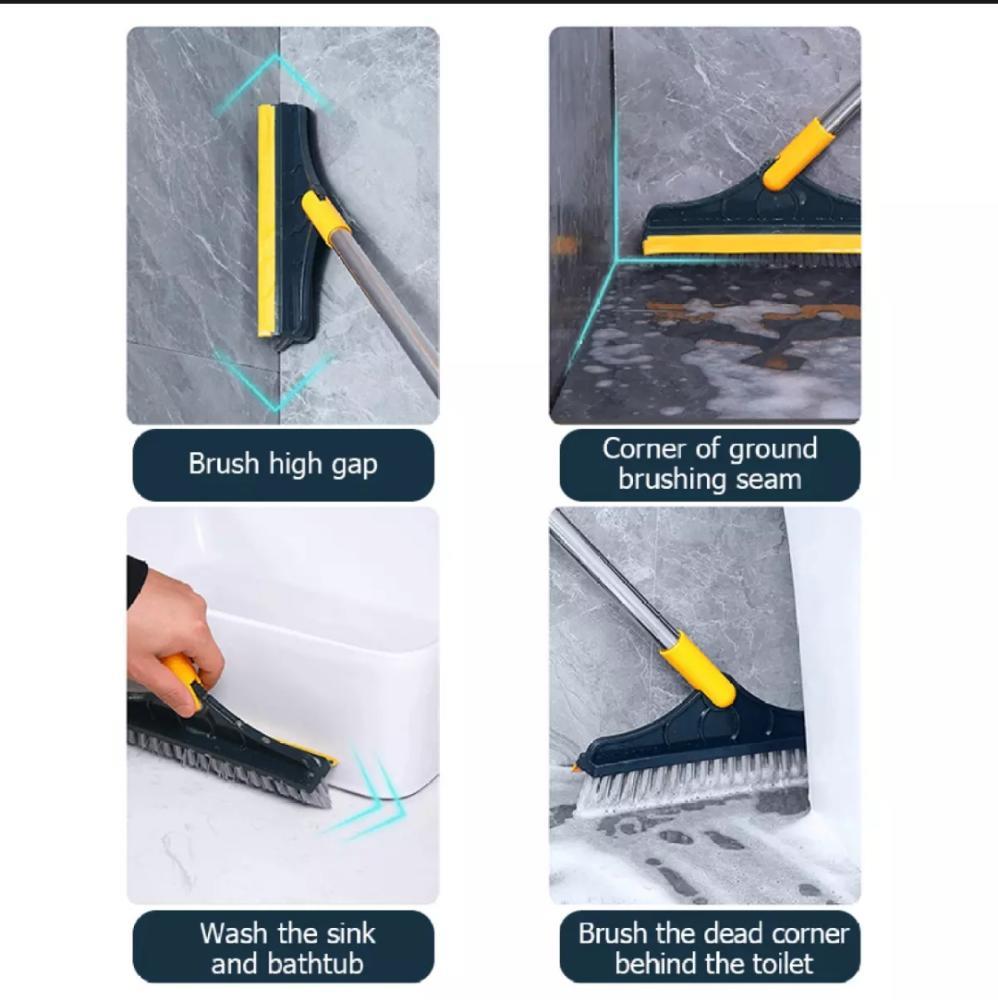 2 In 1 Multi-Functional Rotating Floor Scrub Brush With Long Handle