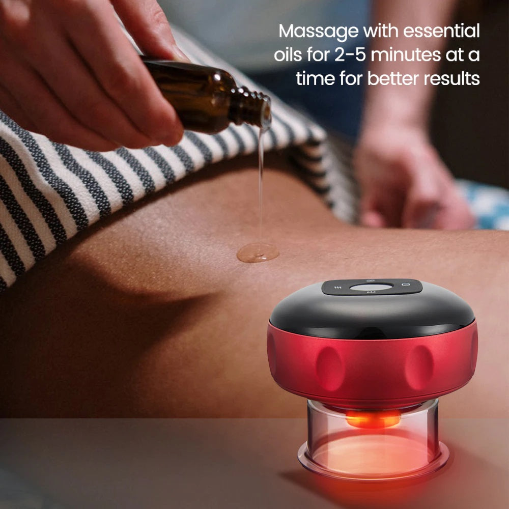 Rechargeable Hajama Cupping Massage Anti Cellulite Magnet Therapy, Wireless Guasha Scraping Fat Burner Slimming Body Scraping Cupping