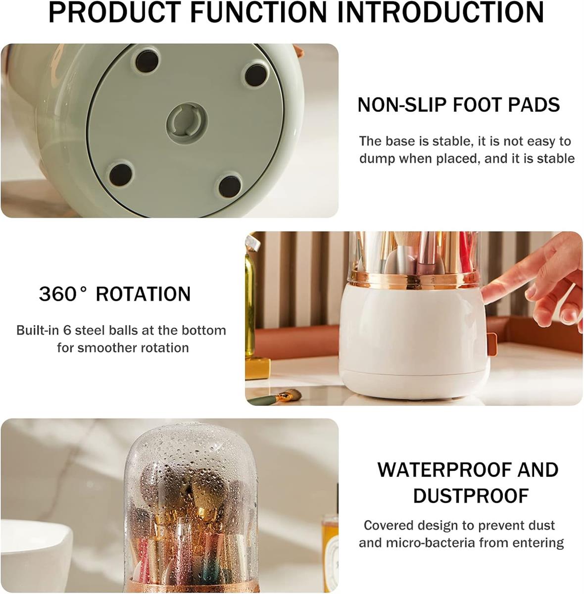 360⁰ Rotary Cosmetic Brush Storage Bucket Printed Box