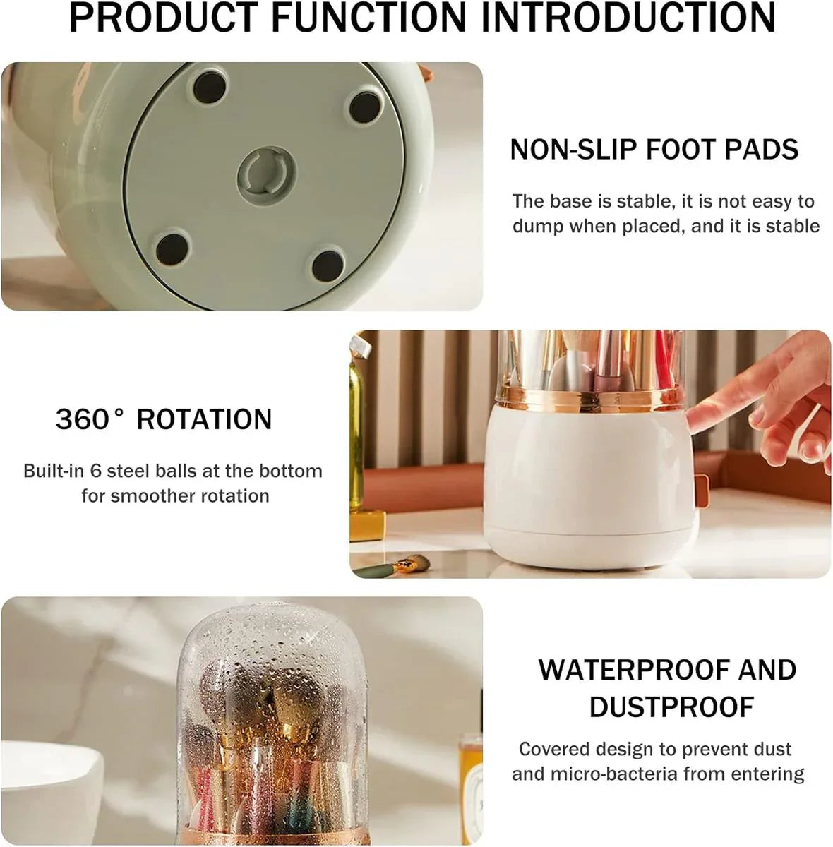 360⁰ Rotary Cosmetic Brush Storage Bucket Printed Box - Arfa Mart