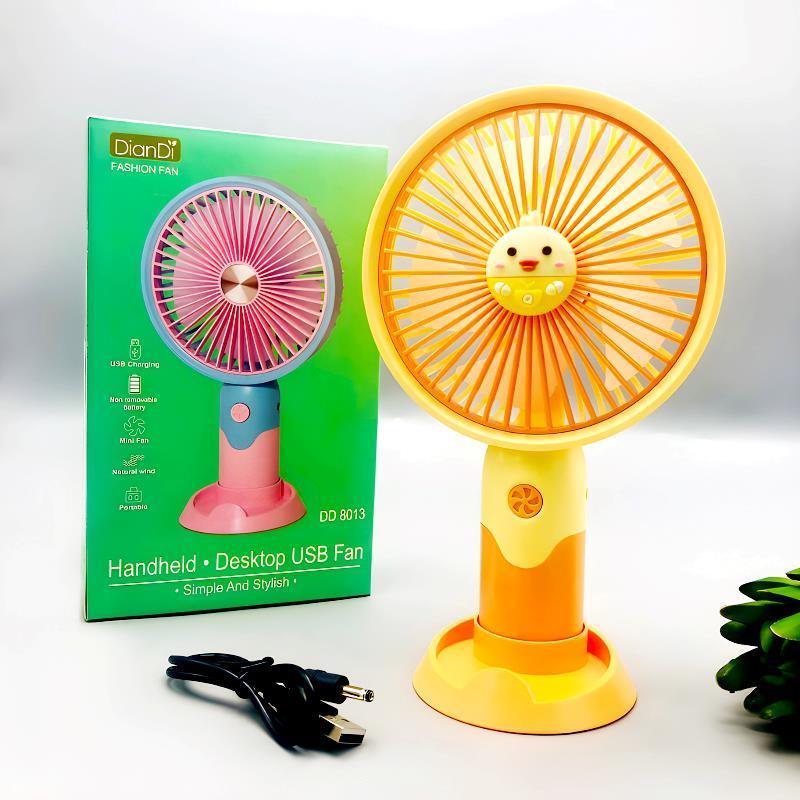 DD-8013 Stylish Mini Portable Handheld Desktop USB Rechargeable Fan - Arfa Mart