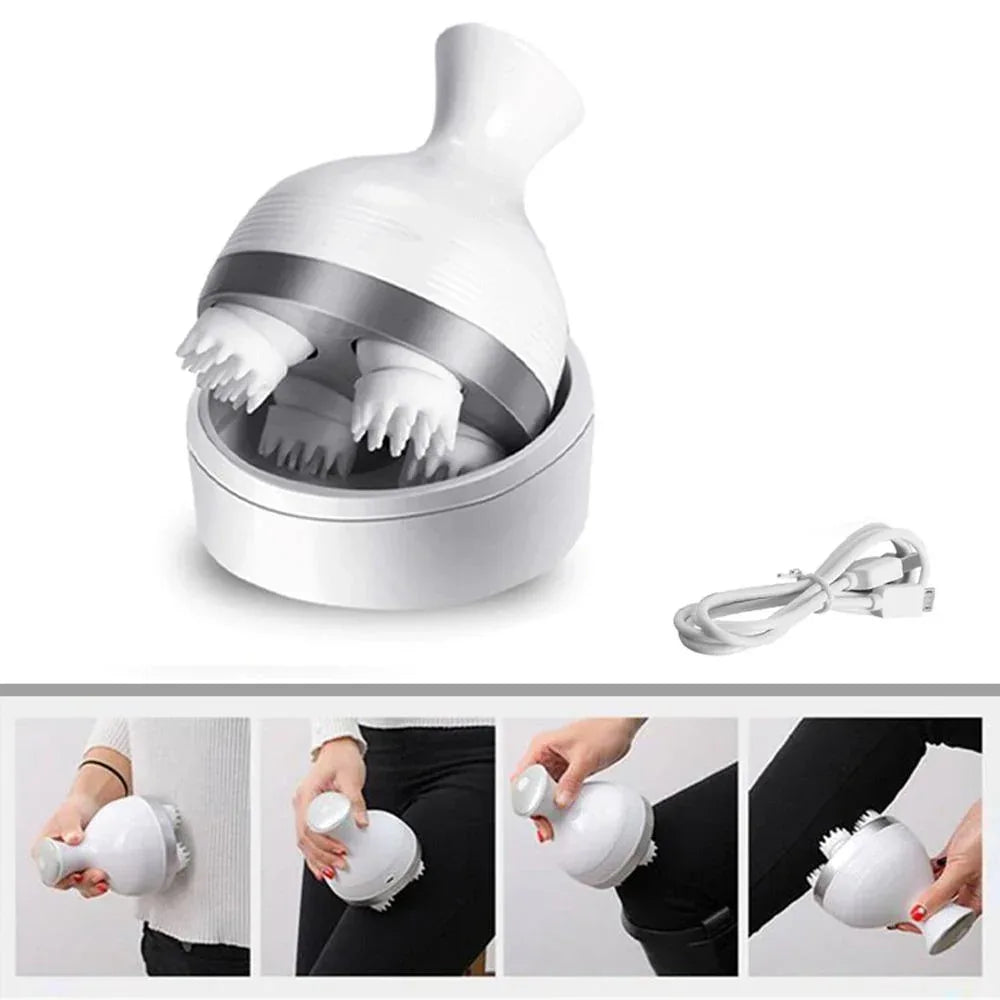 Electric 3D Scalp Massager With 4 Massage Heads And Massage Modes - Arfa Mart