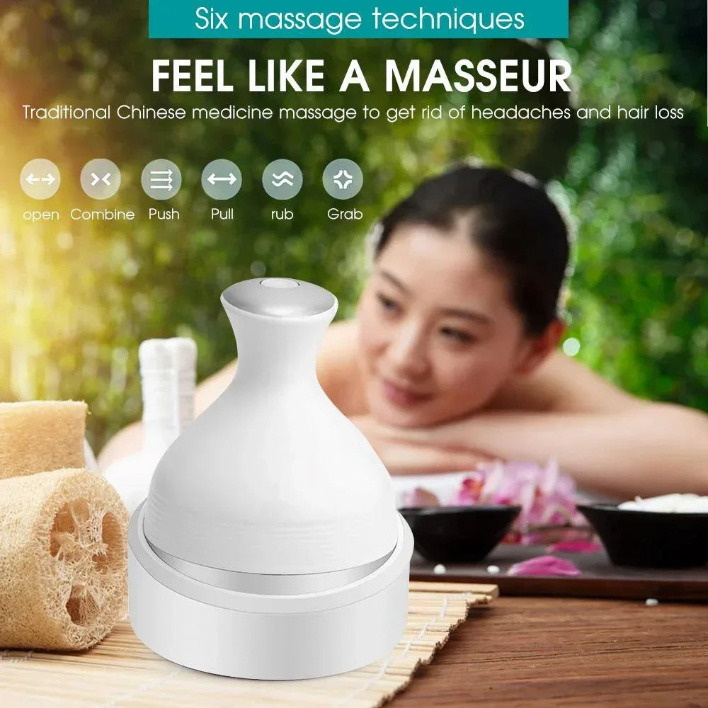 Electric 3D Scalp Massager With 4 Massage Heads And Massage Modes - Arfa Mart