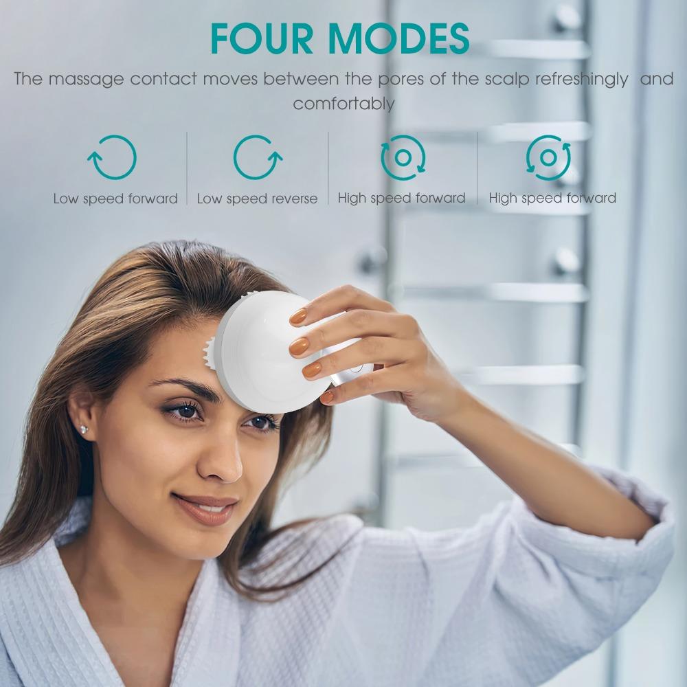 Electric 3D Scalp Massager With 4 Massage Heads And Massage Modes