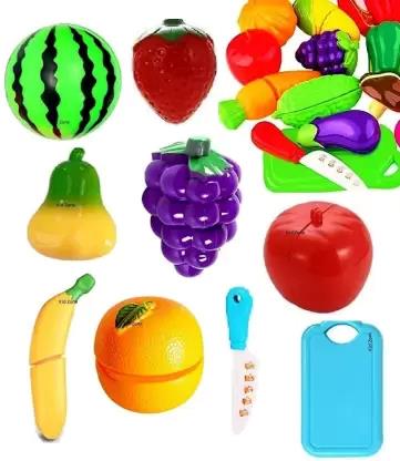 10 Pcs Set Fruit Vegetables Cut Toys Development And Education Random Surwish Plastic Toys Kids Kitchen Game Gift