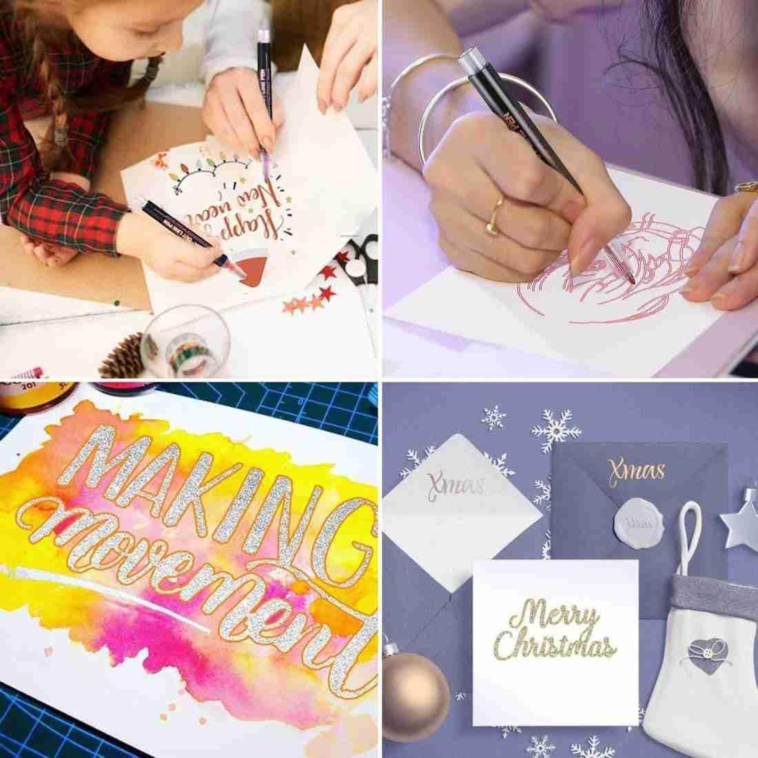 Color Double Line Outline Art Pen Marker Pen DIY Graffiti Outline Marker Pen Highlighter Scrapbook Diary Poster Card - Arfa Mart
