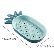 Pineapple Shaped Soap Dish with Drainage and Water-Resistant Base for Bathroom Organization