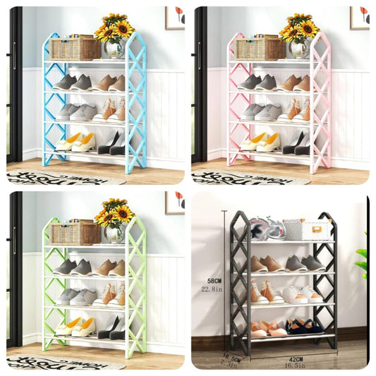 4 Layers Diamond Shape Shoes Rack