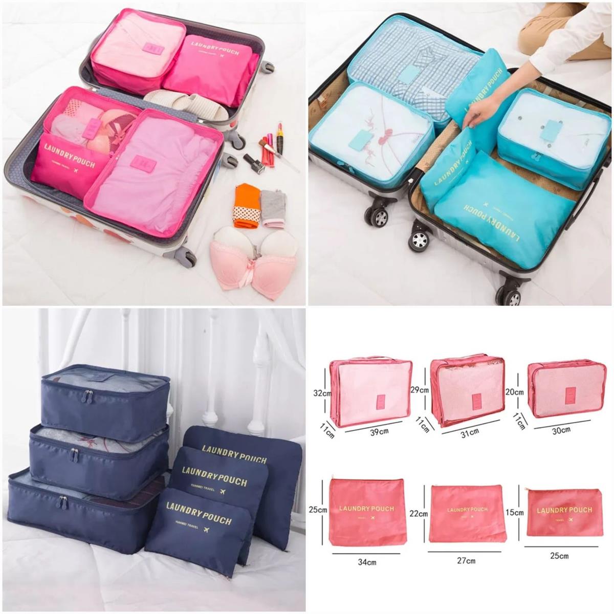 Travel 6 pcs Pouch Organizer