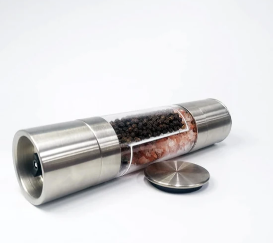 Salt & Pepper Grinder double option 2 in 1 manual stainless steel+Acrylic