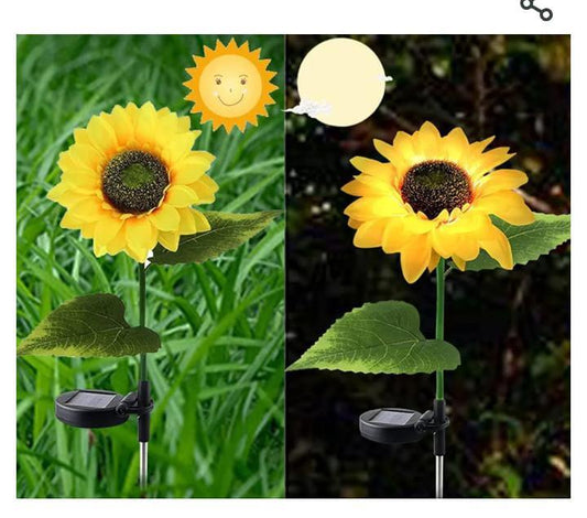 1pcs sunflower solar light waterproof led solar powered sunflower lights led outdoor garden patio lawn decoration
