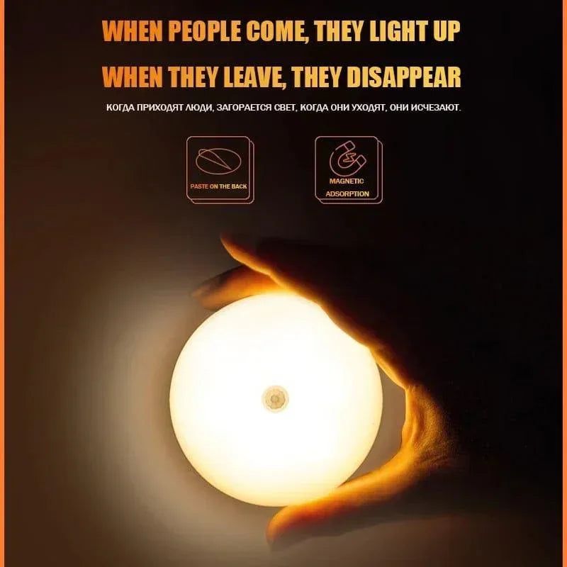 USB Motion Sensor Light Bedroom Night Light Room Decor LED Lamp Rechargeable Home Decoration For Corridors Room Aisles Lighting - Arfa Mart