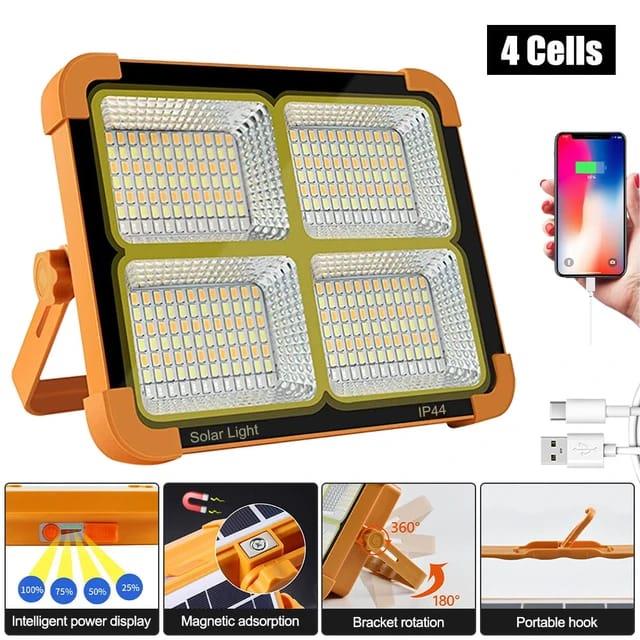 USB Rechargeable LED Solar Flood light 1000W with magnet strong light