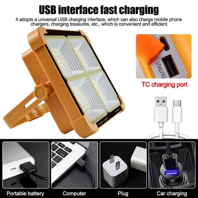 USB Rechargeable LED Solar Flood light 1000W with magnet strong light