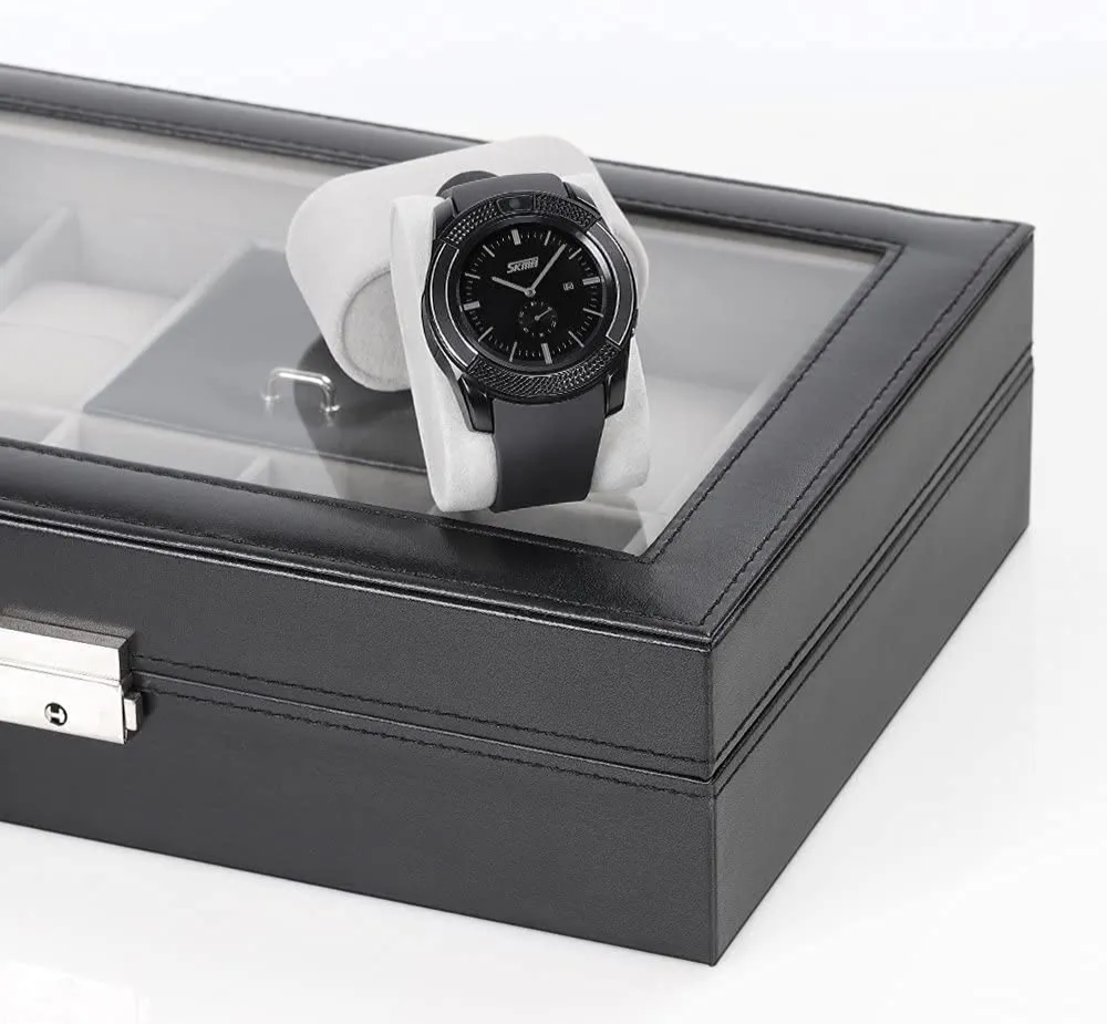 8 Slot Watch Box with Ring Holder