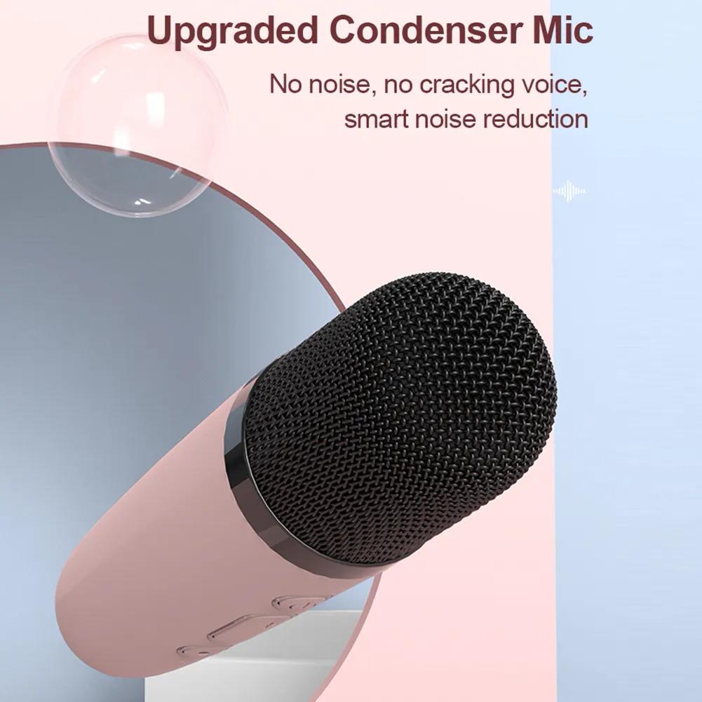 Mini Mic Subwoofer Portable Karaoke Machine Adults kids Bluetooth Speaker System with 1 Wireless Microphones Music Player
