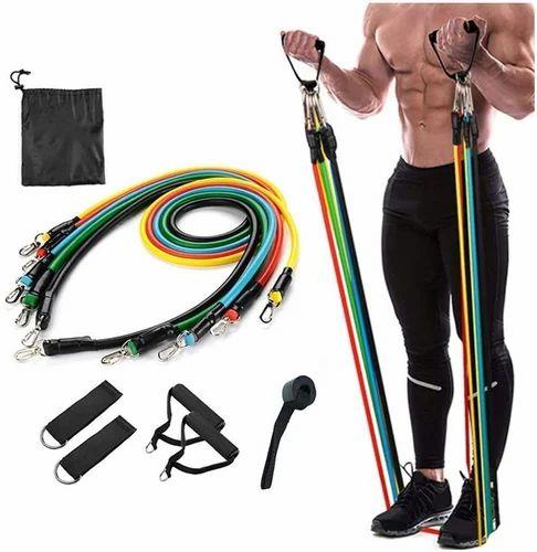 11 PCS Resistance Bands Set Fitness Puller Yoga Training Rope Strength Resistance Belt Sport Home Gym Workout Elastic Pull Rope