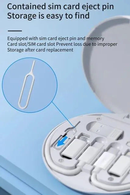 Multifunctional data cable storage box Adopter for lightning USB-C and Micro-USB device universal data transfer cable