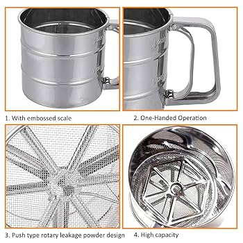 Stainless Steel Handheld Sieve Cup Flour Sifter