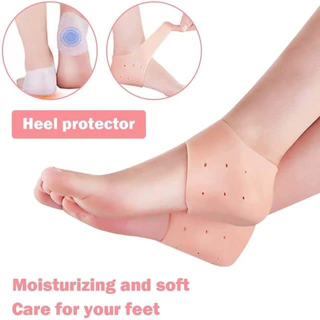 Silicone Gel Heel Pad Socks for Pain Relief & Anti Crack Heel (Pack of 2)