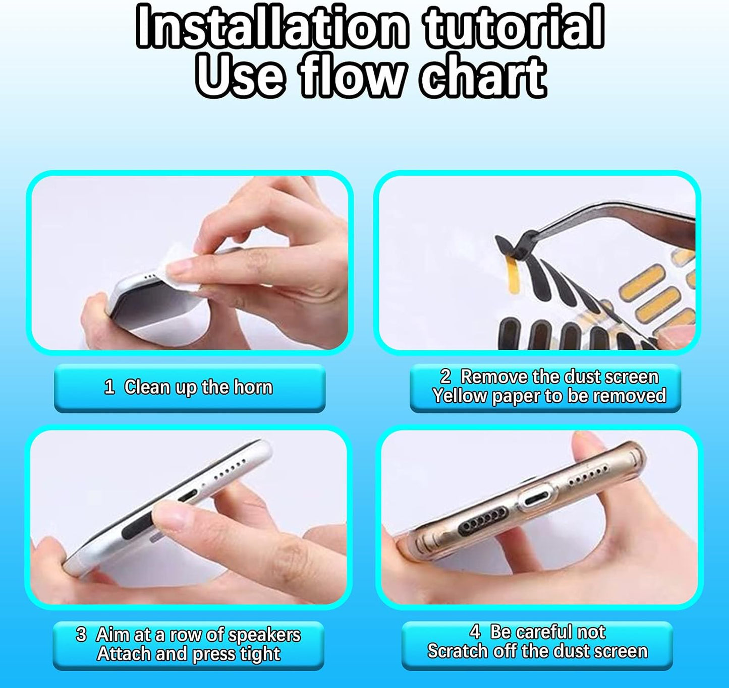 10 PCs Protect Mobile Phone Dustproof Net Stickers Speaker Mesh Anti Dust Proof Universal 20 pcs Stickers in 2 Strips