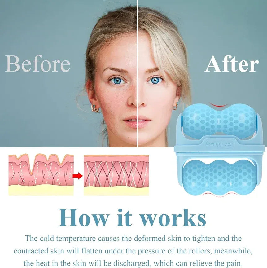 2 in 1 Ice Roller Facial Massager - Arfa Mart