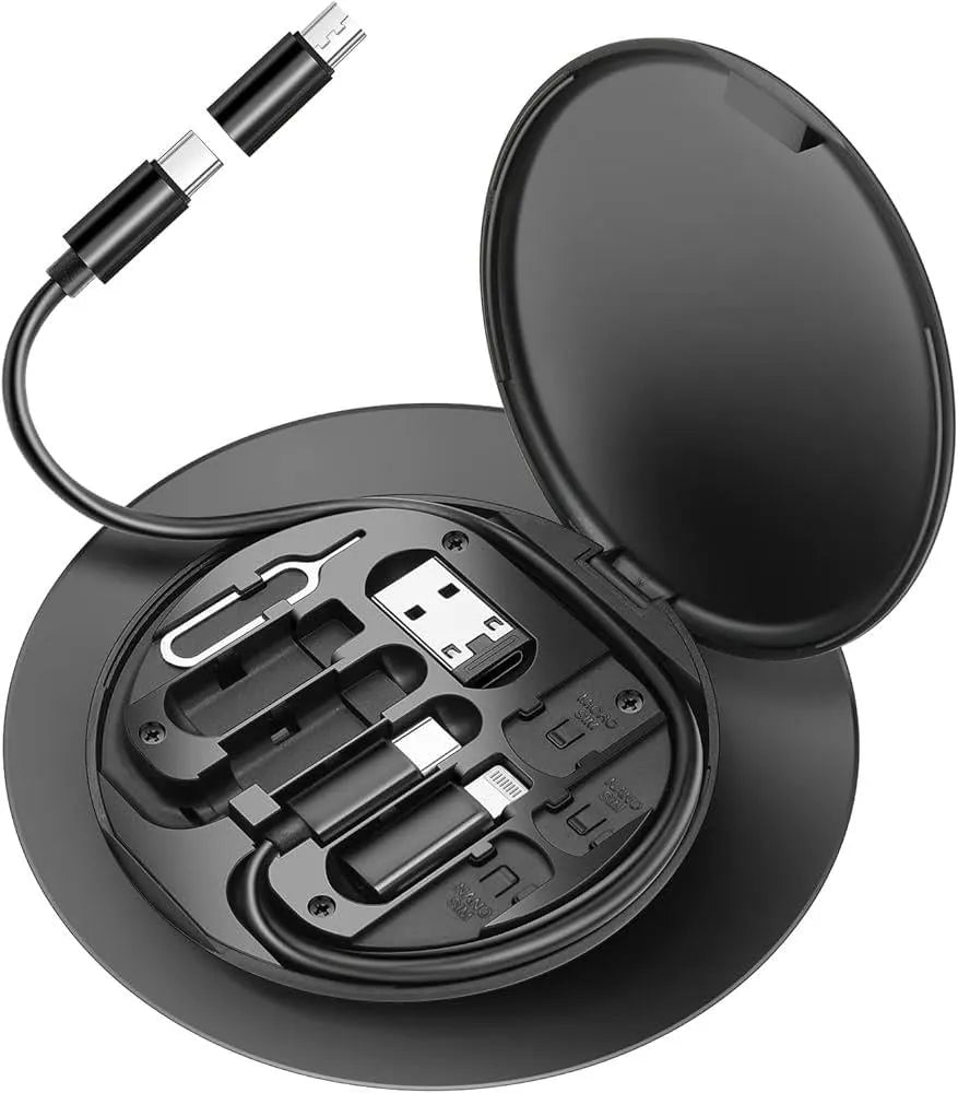 Multifunctional data cable storage box Adopter for lightning USB-C and Micro-USB device universal data transfer cable