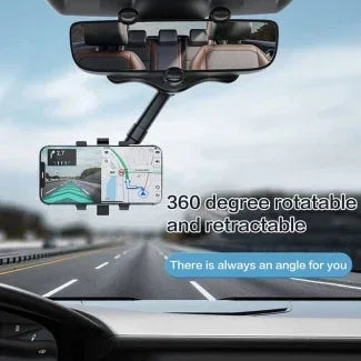 Universal 360 Car Rearview Mirror Phone Holder for Safe Driving - Arfa Mart