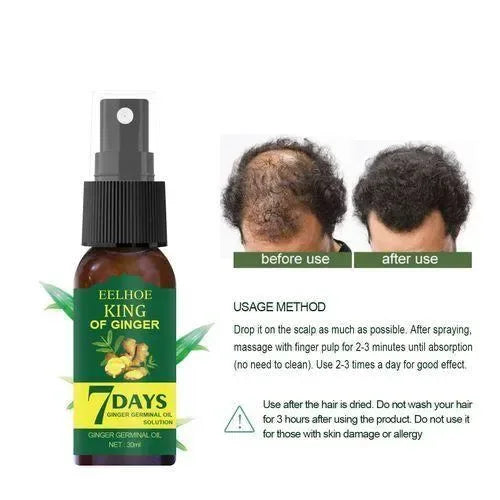 7 Days Ginger Oil Nourish Hair Regrow Fast Hair Fall Control Natural Hair Care Treatment for Hair Regrow - Arfa Mart