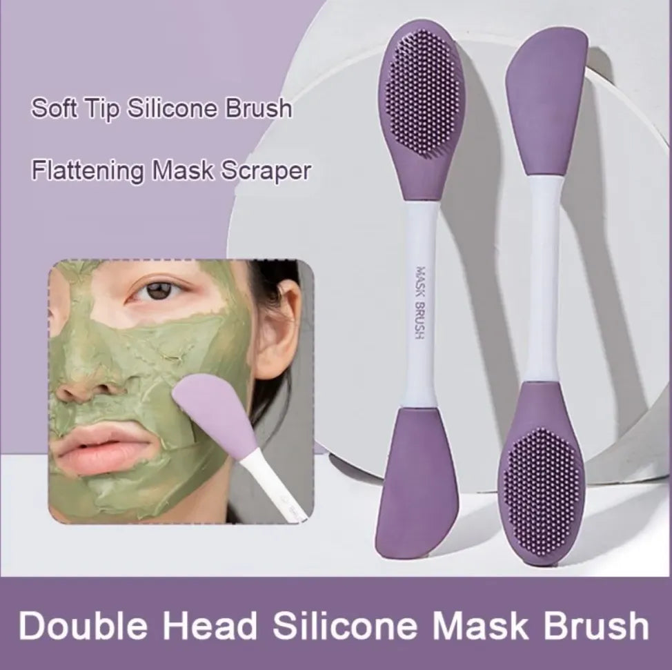 Double Head Silicone Facial Mask Brush Pack of 2