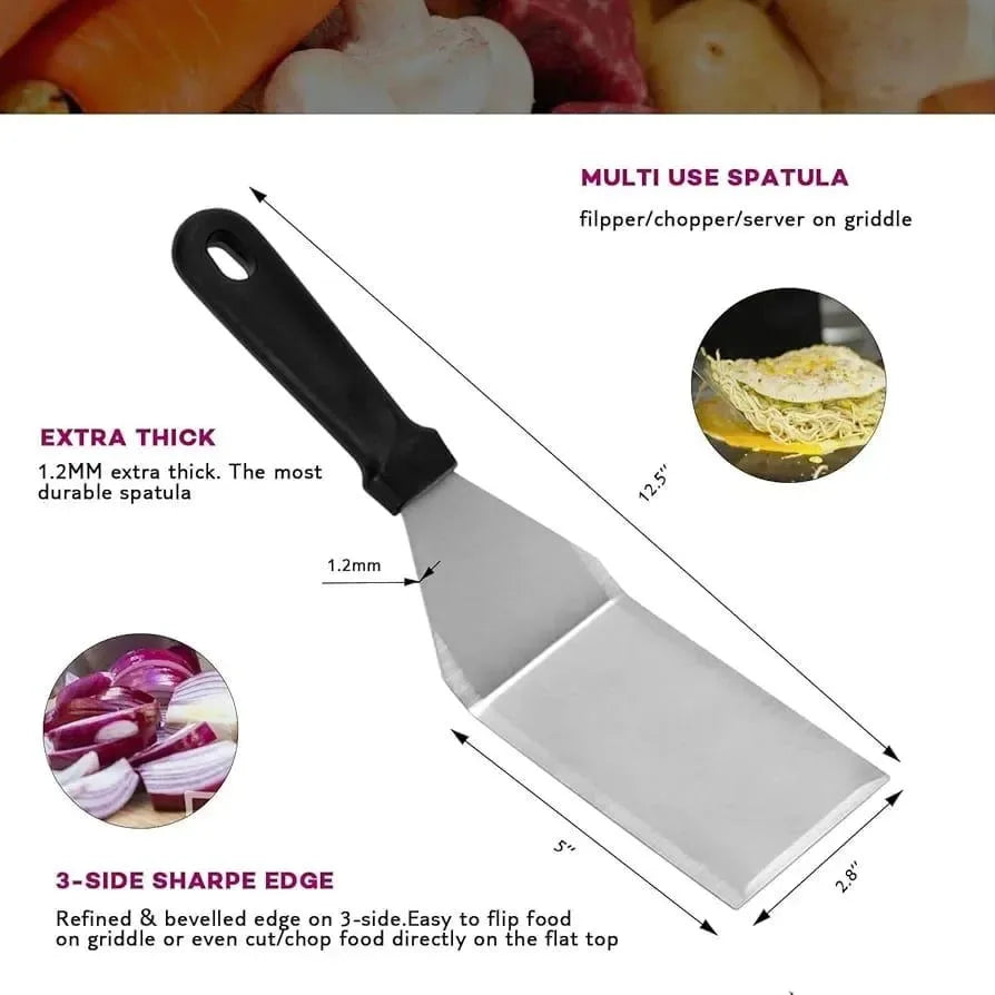 2 pcs Griddle Spatula Stainless Steel Plastic Handle - Arfa Mart