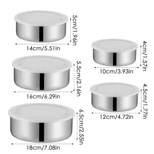 Stainless Steel 5pcs Bowl Set - Arfa Mart