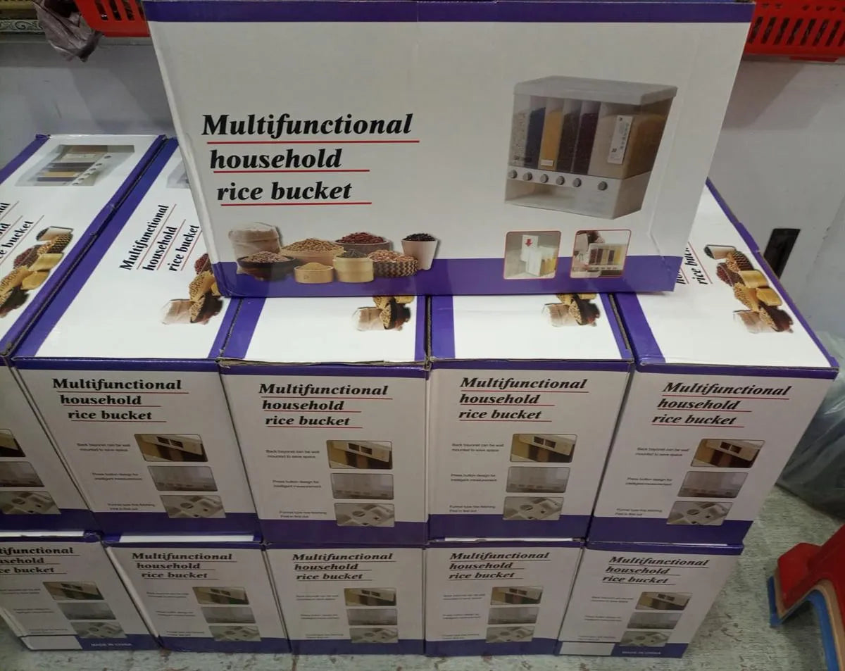 Multifunctional household rice bucket