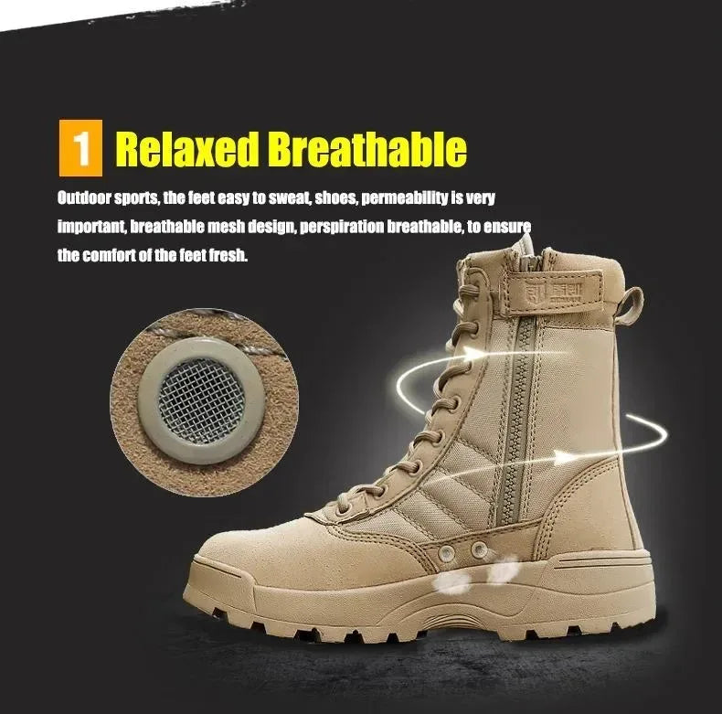 Long Outdoor Boots Breathable Desert Hiking DMS - Arfa Mart