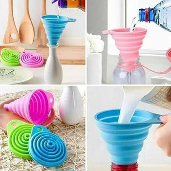 3 Pcs Silicone collapsible funnel